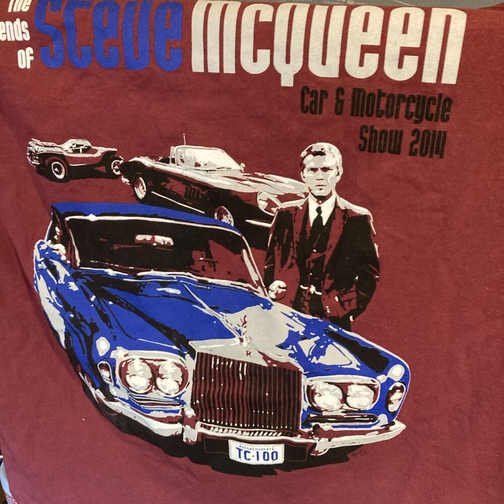 T-Shirt Red Graphic XL The Friends of Steve McQueen Car & Motorcycle Show